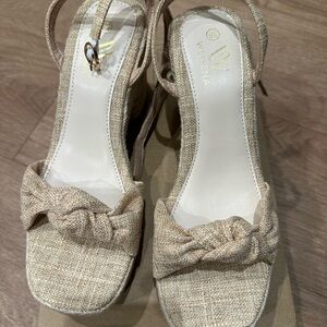 Elegant Beige Wedge Sandals